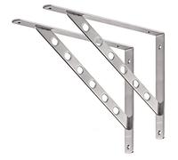 YUMORE Staffe per mensole in acciaio inox, 40,6 cm, supporto solido per mensole, carico massimo: 250 kg, staffa angolare ad angolo retto, confezione da 2