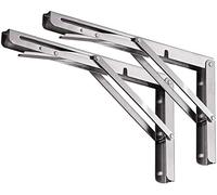 YUMORE Staffe Pieghevoli per Mensole 350mm Reggimensola Pieghevole Inox