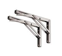 YUMORE Staffe pieghevoli per mensole da 61 cm, carico massimo: 150 kg, in acciaio inox, resistente, pieghevole, per banco da lavoro, salvaspazio, confezione da 2