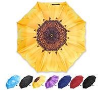YumSur Ombrelli automatici - antivento leggero da viaggio compatto pieghevole ombrello girasole design rinforzato baldacchino automatico apertura e chiusura automatica, per viaggi e affari o regali di nozze estivi
