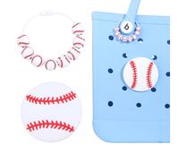 Yumttero 2 ciondoli a forma di palla sportiva e perline da baseball, decorazione per borse Bogg, accessori compatibili con Bogg Bag Original tutti i modelli, ciondoli decorativi da baseball per borsa