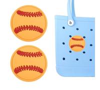 Yumttero 2 ciondoli a forma di palla sportiva per borse Bogg, accessori compatibili con Bogg Bag Original tutti i modelli, inserto decorativo giallo softball ciondoli per borsa da spiaggia