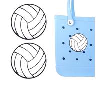 Yumttero 2 ciondoli a forma di palla sportiva per borse Bogg, accessori compatibili con Bogg Bag Original tutti i modelli, ciondoli decorativi da pallavolo per borsa da spiaggia