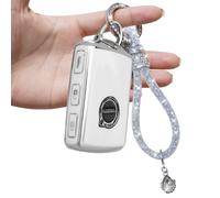 Yumzeco Compatibile con Volvo - Cover per chiave auto 4 lati, in silicone TPU, chiave per auto con cordino lucido, XC40 XC60 XC70 XC90 C30 S60 S80 S90 V60 V70 V90 Cover per key di protezione