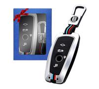 Yumzeco Lega di Zinco Cover per Chiave per Auto Compatibile con BMW 1 2 3 4 5 6 7 X3 X4 M2 M3 M4(F01 F10 F12 F20 F22 F25 F26 F30 F87) Custodia per Telecomando per Auto con Cover Protettiva Argento