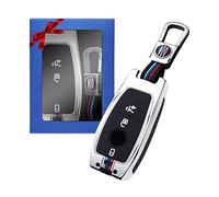 Yumzeco Lega di Zinco Cover per Chiave per Auto Compatibile con Mercedes Benz A C E G GT GLA SLK CLA CLS Custodia per Telecomando per Auto con Cover Protettiva in Silicone TPU con Portachiavi Argento