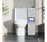 YUMZXIN Armadietto da bagno, porta carta igienica, porta scopino da bagno, armadio da bagno con porte, armadio a basso ingombro (22 x 20 x 75 cm)