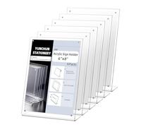 YUN CHUN Confezione da 6 supporti magnetici in acrilico, formato A5, porta menù per ristorante, a forma di L, per matrimoni, ufficio, depliant A5, per negozi e hotel, espositore in perspex