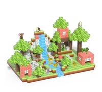 YUN TAO Set di mattoncini magnetici con animali della foresta - 155 giochi STEM educativi per bambini dai 3 agli 8 anni - Piastrelle magnetiche sicure in plastica ABS - Set di puzzle creativo da
