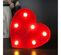 Yuna Lettere Luminose LED Lettere Decorative a LED Lettere dell'alfabeto Bianco (Cuore Rosso)
