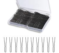 YUNAI 7cm Forcine per Capelli Ondulate Nere con Scatola, 300 Pezzi Forcine per Capelli, Fermagli per Capelli a Forma di U, Crips per Capelli per Donne e Ragazze e Parrucchieri