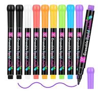 YUNAI Segnali Di Gesso Liquidi Per Lavagne 9pcs, Penna Di Gesso Per Lavagna E Vetro, Punta Fine Neon Colore Neon Penne A Gesso Per La Finestra Della Scheda Di Menu Disegno Scrittura