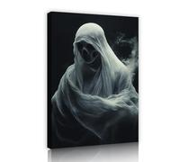 YUNART Incorniciato Halloween Room Decor Stampe d'arte della parete in bianco e nero Horror Spooky Painting Vintage Skull Wall Art per il bagno dormitorio Decor 30x45cm Innerframe