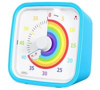 Yunbaoit Rainbow Disk, timer visivo con custodia protettiva, conto alla rovescia da 60 minuti, per bambini e adulti, strumento di gestione del tempo silenzioso (blu)