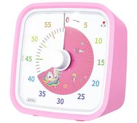 Yunbaoit Timer visivo a disco con custodia protettiva, timer per conto alla rovescia da 60 minuti, per bambini e adulti, strumento di gestione del tempo silenzioso (rosa)