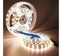YUNBO 5M Striscia LED Bianco Caldo 3000-3500K, 12V Nero PCB SMD 5050 300LED Tagliabile IP65 Impermeabile Luci a LED
