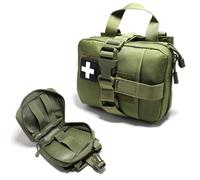 YUNCAIMAOYI IFAK - Borsello tattico per pronto soccorso, strappabile, piccola cintura per primo soccorso, borsello medico Molle, per viaggi, escursioni all'aperto, caccia (verde militare)