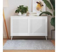 YunCangg Ante per armadio a lamelle in legno di pino massiccio, bianco, 61,5 x 59,4 cm, 2 pezzi, per mobili da cucina, bagno, ristrutturazione e trasformazione