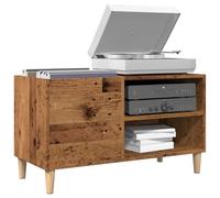 YunCangg Armadio a pannelli effetto legno anticato, 84,5 x 38 x 48 cm, con spazio e ripiano, robusto armadio multiuso per soggiorno, ufficio o ingresso, adatto come scaffale, credenza o comò