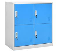 YunCangg Armadio grigio chiaro blu 90 x 45 x 92,5 cm in acciaio con 4 scomparti e serrature, armadietto per ufficio, scuola, corridoio, garage, organizer per scarpe, documenti, borse