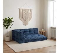 YunCangg Cuscino per divano in pallet, 3 pezzi, in tessuto indaco, 120 x 80 x 38 cm, imbottito, antiscivolo e lavabile, ergonomico, per giardino, terrazza, soggiorno e ufficio, resistente alle