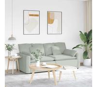 YunCangg Divano modulare con cuscino, tessuto in velluto grigio chiaro, 224 x 105 x 64 cm, struttura in metallo, divano a 2 posti, con braccioli e imbottitura, per soggiorno, lounge e zona ospiti