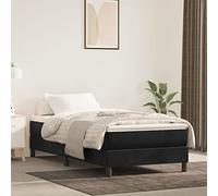 YunCangg Materasso a molle insacchettate medio, con rivestimento in velluto nero, 90 x 190 x 20 cm, materasso traspirante con anima in schiuma fredda, base per dormire con elastico punti, per la