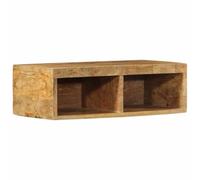 YunCangg Mobile da parete per TV in legno di mango grezzo, 60 x 30 x 19 cm, con vano portaoggetti e porta, mobile da parete per soggiorno, archiviazione multimediale, rack HiFi, credenza, cassettiera