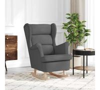 YunCangg Poltrona a dondolo in tessuto grigio scuro, 74 x 90 x 102 cm, imbottita, con braccioli e schienale, per soggiorno, camera da letto, ufficio, angolo di lettura, comoda ed ergonomica