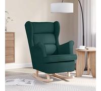 YunCangg Poltrona a dondolo in tessuto verde scuro, 74 x 90 x 102 cm, con imbottitura, braccioli e schienale, comoda poltrona lounge per soggiorno, ufficio e angolo lettura