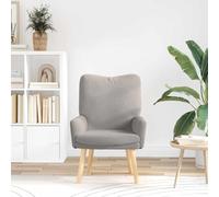 YunCangg Poltrona grigio chiaro in tessuto di pecora e compensato, 63 x 67 x 94 cm, con gambe in legno massello, imbottitura e braccioli, sedia relax lounge per soggiorno, camera da letto e ufficio