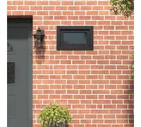 YunCangg Risor - Finestra per cantina, 60 x 40 cm, in PVC e vetro antracite, con funzione basculante, vetro isolante, telaio in plastica, guarnizione e maniglia per luce diurna, ventilazione e