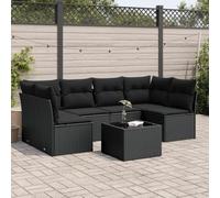 YunCangg Set da 7 divani da giardino con cuscini, in polyrattan, resistente alle intemperie, per terrazza, balcone e giardino d'inverno, con tavolo, divano, gruppo di sedute per il relax all'aperto