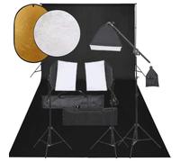 YunCangg Set da studio fotografico con luce LED fissa, softbox, riflettori e treppiede in alluminio, sistema di sfondo flessibile da 600 x 300 cm, borsa per il trasporto, ideale per ritratti, foto di