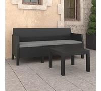 YunCangg Set di 2 mobili da giardino con cuscino, in rattan sintetico, resistente alle intemperie, per terrazza, balcone, divano a 3 posti con tavolo, per veranda e giardino d'inverno