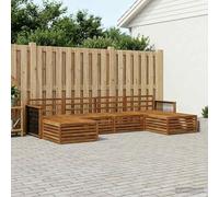 YunCangg Set di 6 divani in legno massello di acacia, per giardino, terrazza, balcone, set modulare con superficie verniciata, salvaspazio e versatile, per rilassarsi e stare in compagnia