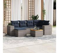 YunCangg Set di 7 divani da giardino con cuscini, in polyrattan, resistenti alle intemperie, per terrazza, balcone, esterni, con tavolo e gruppo di sedute, per veranda e giardino d'inverno