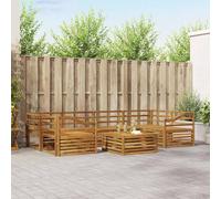 YunCangg Set di divani da esterni, 7 pezzi, in legno massiccio di acacia, resistente alle intemperie, modulare per giardino, terrazza, balcone, con tavolo e braccioli, per sedersi rilassati e riunioni