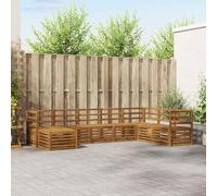 YunCangg Set di divani da esterni, 8 pezzi, in legno massello di acacia, modulari, per terrazza, giardino, balcone, per rilassarsi e mangiare, con attrezzature durevoli