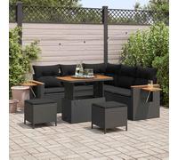 YunCangg Set di divani da giardino con cuscino, 9 pezzi, in polyrattan, resistente alle intemperie, per giardino, terrazza, balcone, con spazio e telaio in acciaio verniciato a polvere, per un