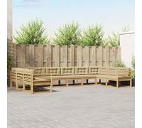 YunCangg Set di divani per esterni, 10 pezzi, bianco e beige, in legno massello di acacia con cuscino, modulare per giardino, terrazza, balcone, comodo set per rilassarsi e sedersi insieme