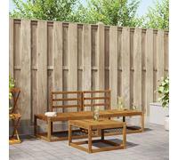 YunCangg Set di divani per esterni, 3 pezzi, in legno massiccio di acacia, resistente alle intemperie, per giardino, terrazza, balcone, set modulare per rilassarsi e mangiare all'aperto