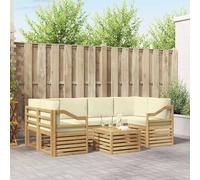 YunCangg Set di divani per esterni, 7 pezzi, con cuscini, in poliestere, modulare, resistenti alle intemperie, salvaspazio, per giardino, terrazza, balcone, seduta confortevole e un'atmosfera