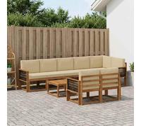 YunCangg Set di divani per esterni, 9 pezzi, con cuscino, in poliestere beige, resistente alle intemperie, modulare per giardino, terrazza, balcone, comodo set per rilassarsi e stare in compagnia