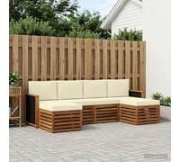 YunCangg Set di mobili da giardino e terrazza in legno massiccio di acacia, resistente alle intemperie, con seduta modulare, design moderno per rilassarsi e mangiare