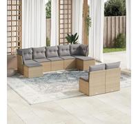 YunCangg Set di mobili da giardino in polyrattan con cuscini, set di mobili da giardino resistenti alle intemperie, per terrazza, balcone e giardino d'inverno, con tavolo, sedia, divano e sgabello