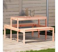 YunCangg Tavolo da picnic in legno massiccio Douglas, 110 x 134 x 75 cm, robusto, stabile, resistente alle intemperie, per giardino, terrazza, balcone, veranda, all'aperto, campeggio, ideale per