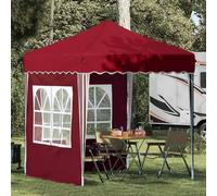 YunCangg Tenda pop-up per feste, colore rosso bordeaux, in tessuto Oxford, 195 x 195 x 245 cm, con protezione UV e rivestimento resistente alle intemperie, regolabile in altezza, con 2 pareti laterali