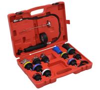 YunCangg Tester di pressione per sistemi di raffreddamento, set da 18 pezzi con coperchi del radiatore codificati a colori, strumento manuale in plastica e alluminio, per manutenzione di veicoli