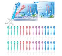 YUNCHI spazzolino da viaggio, 5 in 1 mini spazzolino denti (pre-legati, filo interdentale, raschietto per lingua, stuzzicadenti), uso quotidiano spazzolino portatile Incartato singolarmente 72PCS